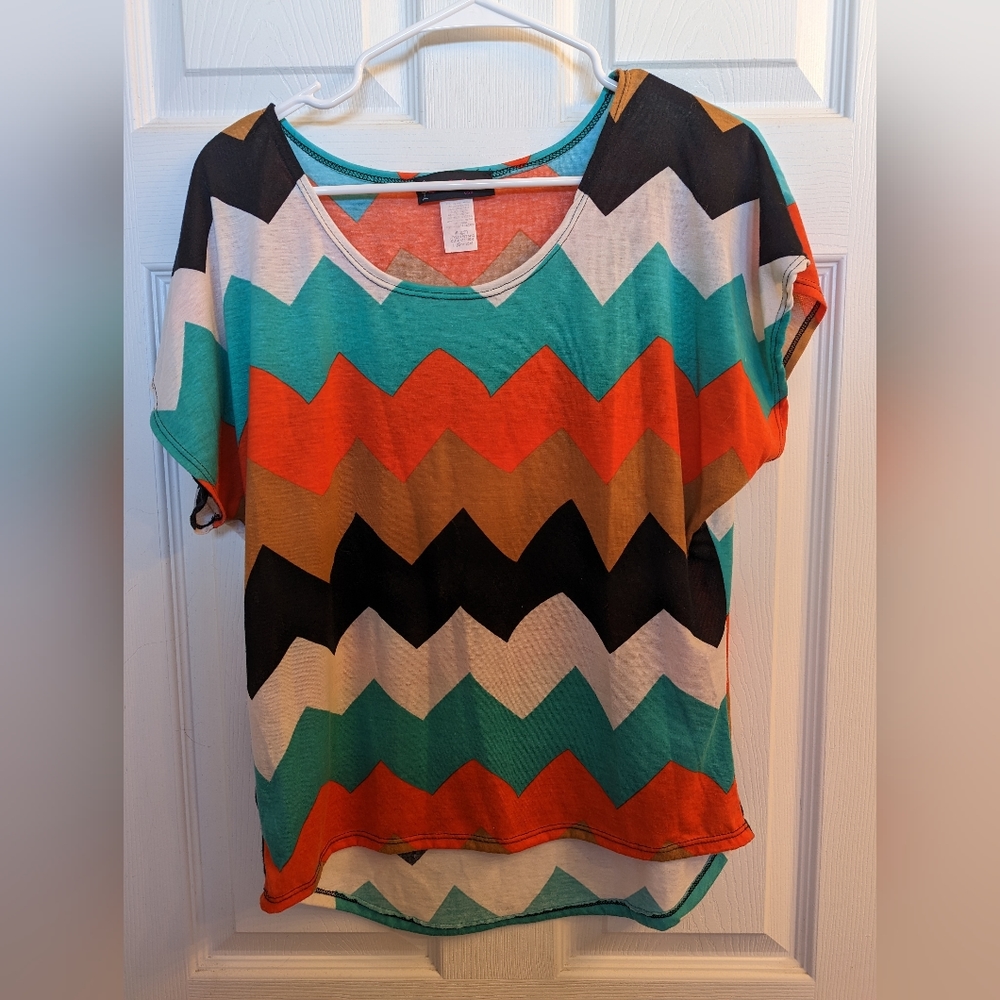 Multi-color chevron blouse - size large